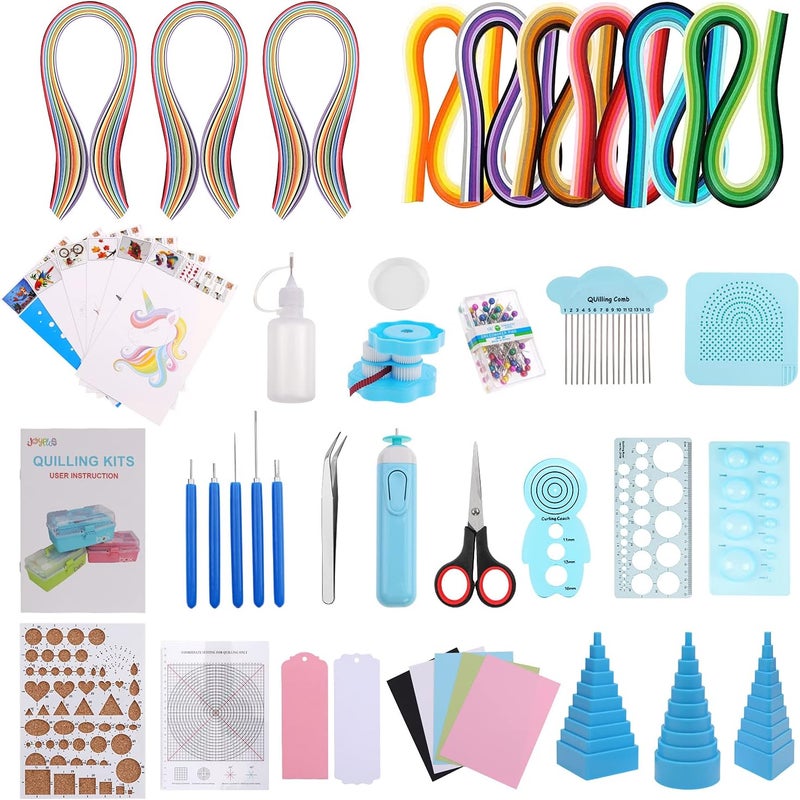 Joyplus Quilling Kits for Beginners with Manual, 24 Tools & Supplies with Durable Storage Box, Updated Paper Crimper Tool, Premium Husking Board & Electronic Pen Pink - Image 2